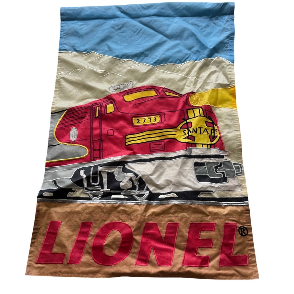 Vintage Lionel Santa Fe 2333 Train Flag 1997 Applique‎ Wall Hanging Rare
